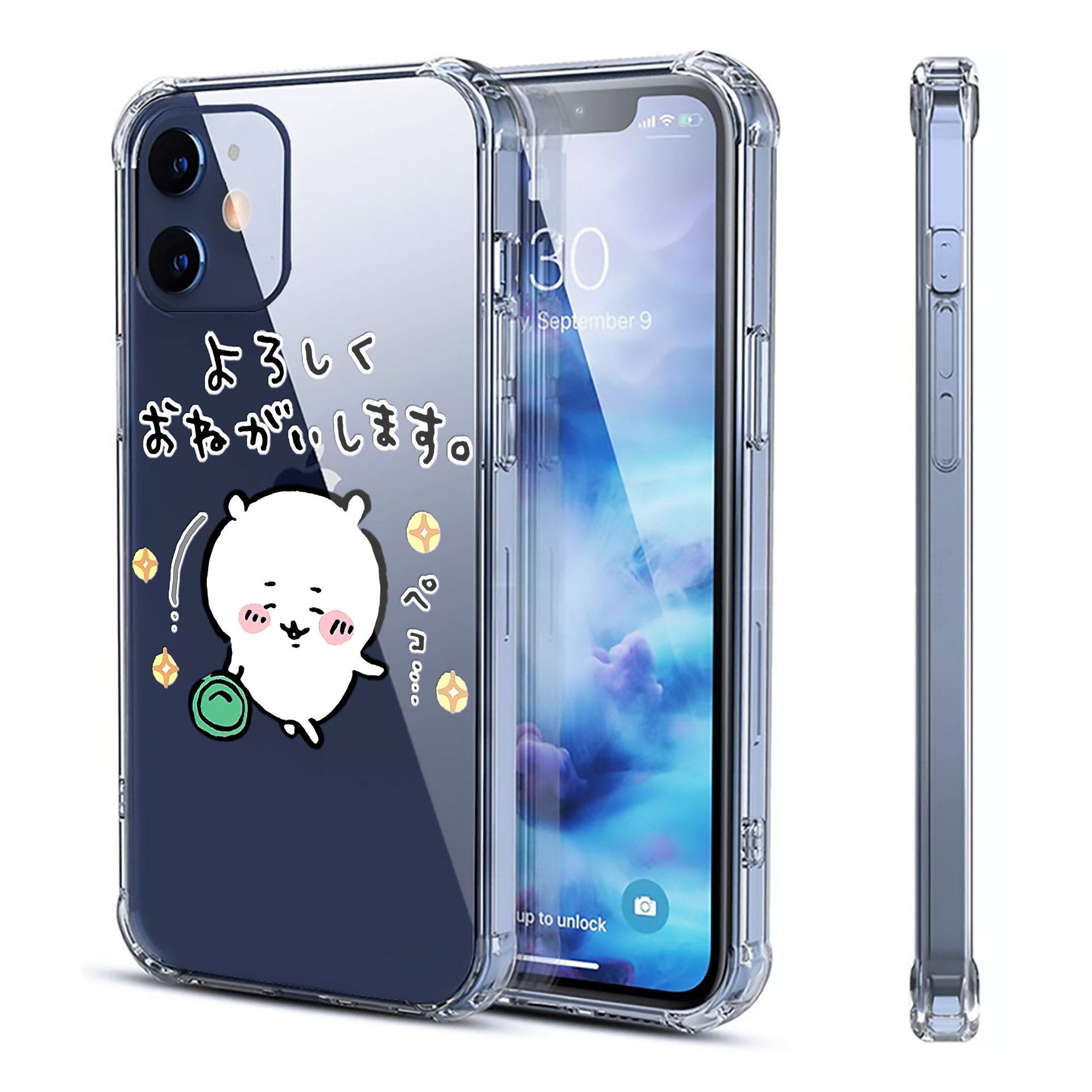 （画像用） ちいかわ ちいかわ Chii-kawa chiikawa 【iPhone 12シリーズ対応】透明スマホケース（クリアソフトケース）